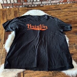 Brixton Black Tee with Orange Logo